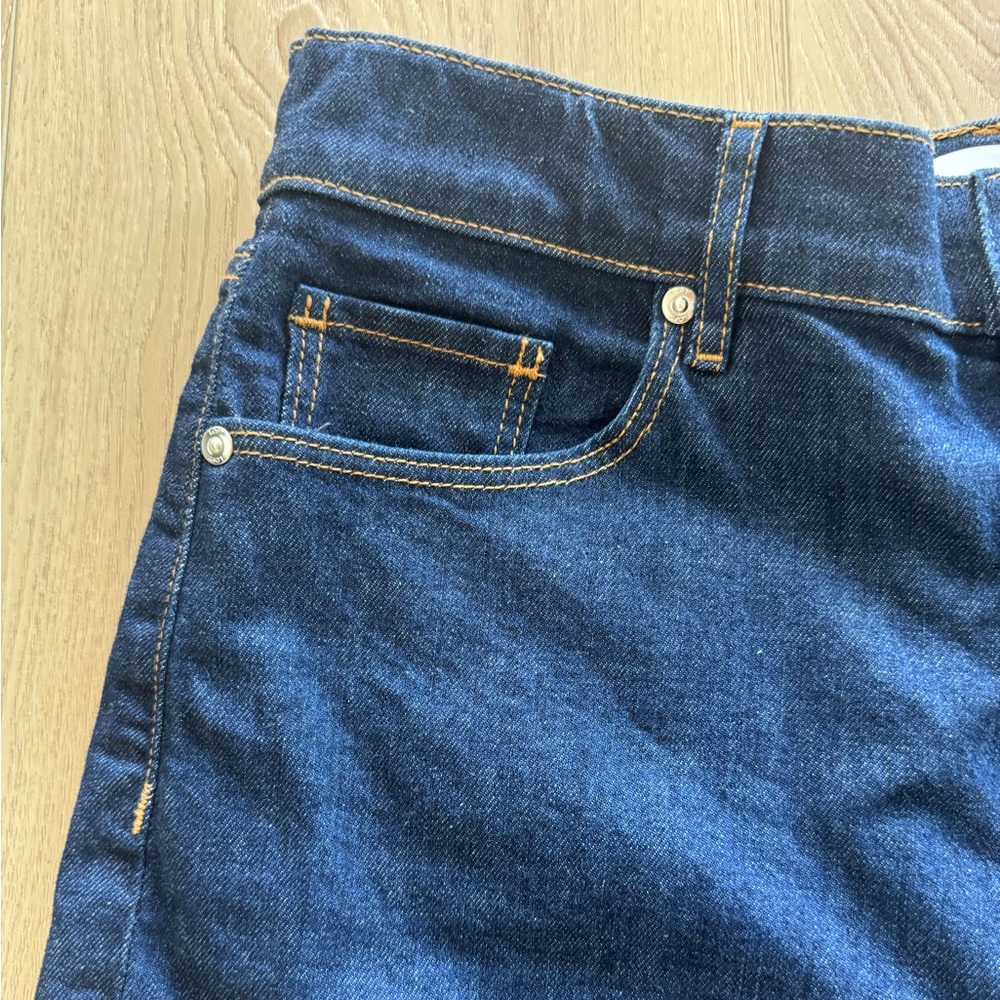 Loft Outlet Pintucked High Rise Wide Leg Crop Jeans in Dark Wash NWT 8 - Picture 5 of 13